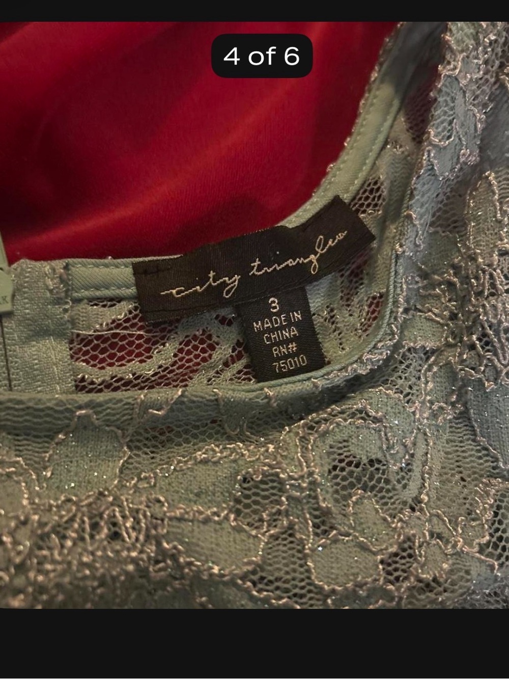 City Triangles Light Blue Lace Camisole Tank - Picture 4 of 5